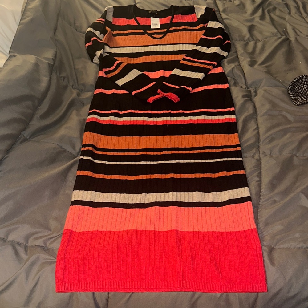 Ann Taylor- Striped Long Sleeve Sweater Dress- Brand new with tags